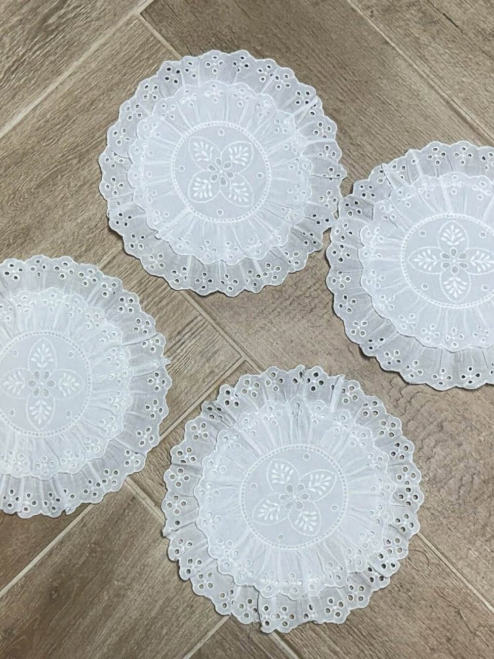 Set of 4 Handmade Cottagecore Vintage Coaster Doilies